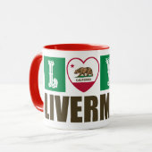 Mug Etat de Californie Drapeau Coeur Livermore (Devant gauche)