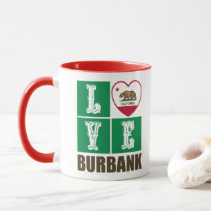 Mug État de Californie Drapeau Heart Burbank