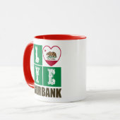 Mug État de Californie Drapeau Heart Burbank (Devant gauche)