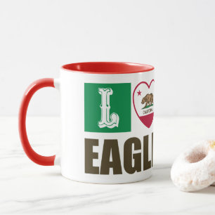 Mug État de Californie Drapeau Heart Eagle Rock