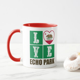 Mug Etat de Californie Drapeau Heart Echo Park