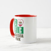 Mug Etat de Californie Drapeau Heart Glassell Park (Devant gauche)