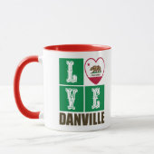 Mug Etat de la Californie Drapeau Heart Danville (Gauche)