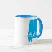 Mug État De La Forme De L'Alabama (Devant droit)