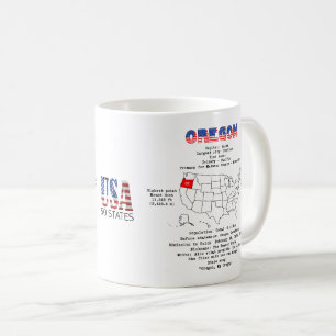 Mug Etat de l'Oregon Américain sur une carte et des in