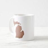 Mug État de Silhouette de cuivre du Michigan (Devant gauche)