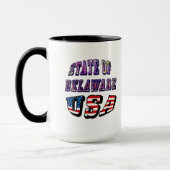 Mug Etat du Delaware USA Photo & Flag Text (Gauche)