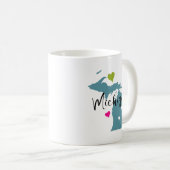 Mug État du Michigan avec les coeurs (Devant droit)