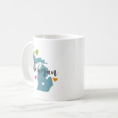 Mug État du Michigan avec les coeurs (Devant gauche)