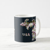 Mug État du Michigan et fleurs d'Apple (Devant droit)