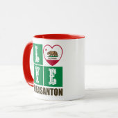 Mug États de Californie Drapeau Coeur Pleasanton (Devant gauche)