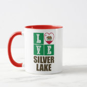 Mug États de Californie Drapeau Heart Silver Lake (Gauche)
