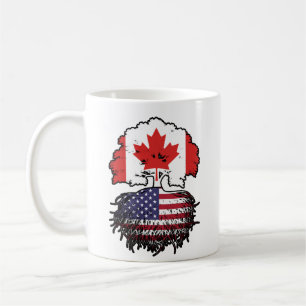 Mug États-Unis Amérique Canada drapeau des racines de