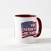 Mug États-Unis d'Amérique avec drapeau en détresse (Devant droit)