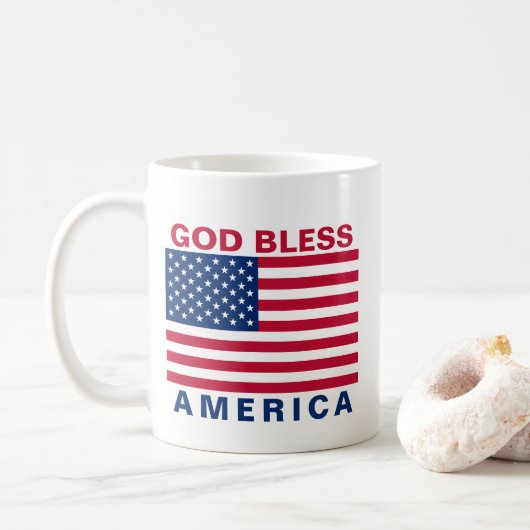 Mug États-Unis Drapeau américain étoiles et rayures (Avec donut)