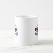 Mug Etats-Unis drapeau texte parties scintillant feux  (Centre)