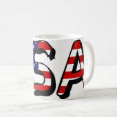Mug États-Unis écrasés sur le drapeau américain (Devant droit)