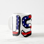 Mug États-Unis écrasés sur le drapeau américain (Devant gauche)