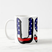 Mug États-Unis écrasés sur le drapeau américain (Gauche)