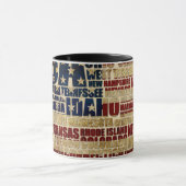 Mug États-Unis et leurs États fédéraux en étoiles et r (Centre)
