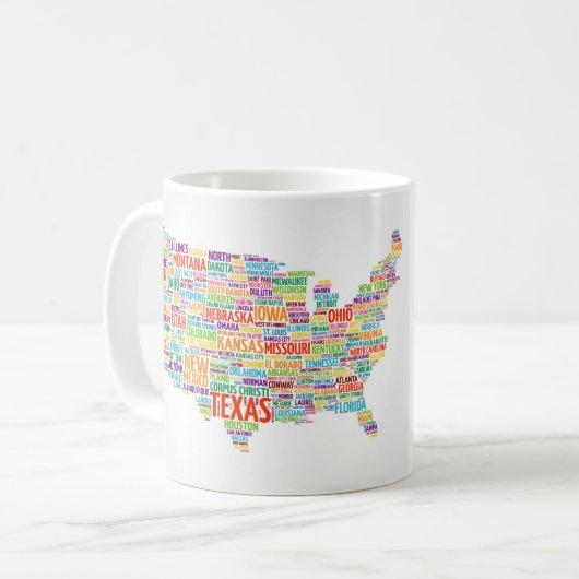 Mug États-Unis et villes (Devant gauche)