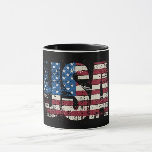 Mug Etats-Unis gruner la conception de texte avec drap (Centre)
