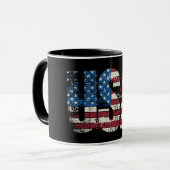 Mug Etats-Unis gruner la conception de texte avec drap (Devant gauche)