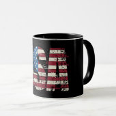 Mug Etats-Unis gruner la conception de texte avec drap (Devant droit)