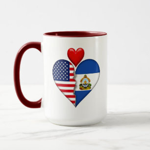 Mug États-Unis Honduras Cœur drapeaux Patrimoine hispa