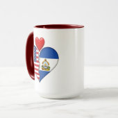 Mug États-Unis Honduras Cœur drapeaux Patrimoine hispa (Devant gauche)