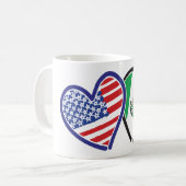 Mug États-Unis Mexique Coeur Flags (Devant gauche)