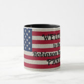 Mug États-Unis Patriotique américain Drapeau lin Calli (Centre)