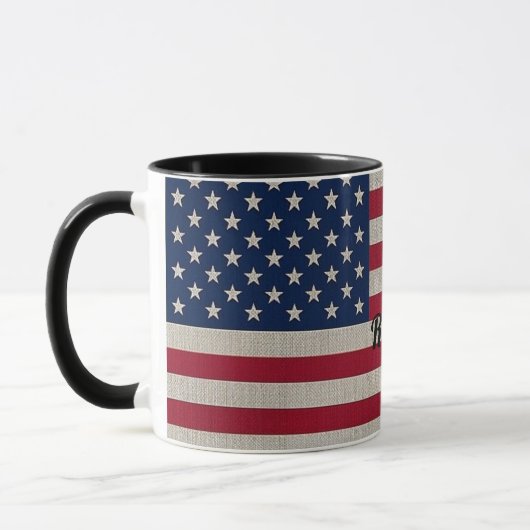 Mug États-Unis Patriotique américain Drapeau lin Calli (Gauche)