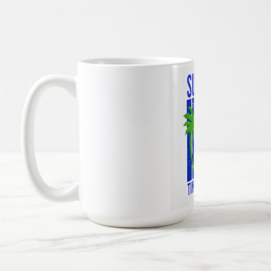 Mug Été à la Plage – Graphisme Rétro Surf Vibes (Gauche)