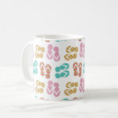 Mug Été amusant pastel flip flop sandpper sandpper mot (Devant gauche)