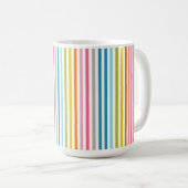Mug Été Arc en ciel rayures Monogramme Script (Devant droit)