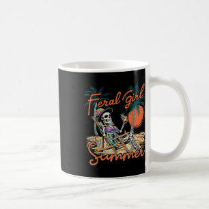 Mug Été de fille sauvage drôle mème squelette plage Ha