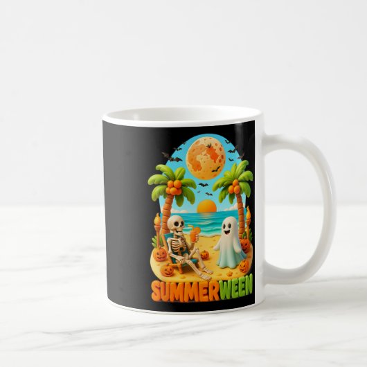 Mug Eté entre Skeleton Ghost Beach Palm Halloween Su (Droite)