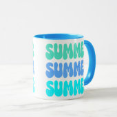 Mug Été Été Été Rétro Bleu (Devant droit)