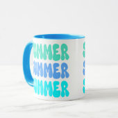 Mug Été Été Été Rétro Bleu (Devant gauche)