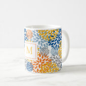 Mug Été Floral Abstrait Couleurs lumineuses Monogrammé (Devant droit)