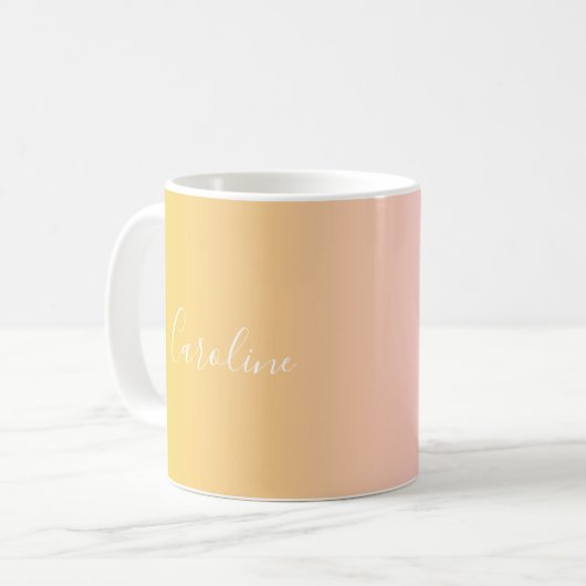 Mug Été Pastel Gradient | Nom de script personnalisé (Devant gauche)