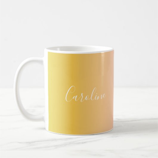 Mug Été Pastel Gradient | Nom de script personnalisé (Gauche)