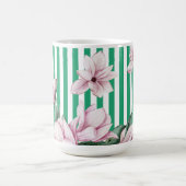 Mug Été, printemps, imprimé magnolia rayé vert (Centre)