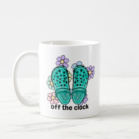 Mug Éteins et fleurs en caoutchouc de l'horloge (Gauche)