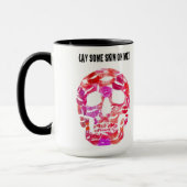 Mug ÉTENDEZ UNE CERTAINE PEAU SUR MOI.  Crâne de rouge (Gauche)