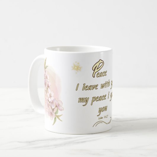 Mug Eternal Peace Mug: 'John 14:27' Bible Verse Design (Devant gauche)