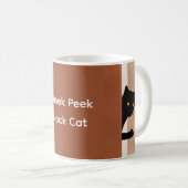 Mug Éternuement Brown blanc minimal Peek Chat noir per (Devant droit)