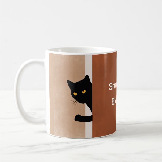 Mug Éternuement Brown blanc minimal Peek Chat noir per (Gauche)