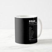 Mug Ethan Nutrition Nom personnalisé Drôle (Devant droit)